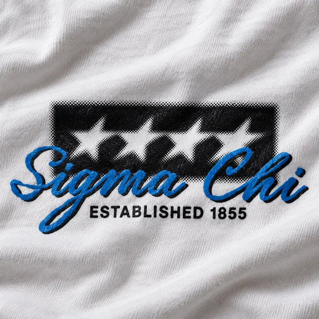 Sigma Chi Star Pattern Script PR Hoodie