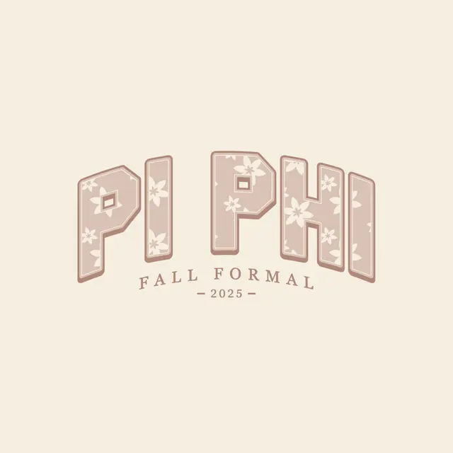 Pi Beta Phi Floral Text Fall Formal Hoodie