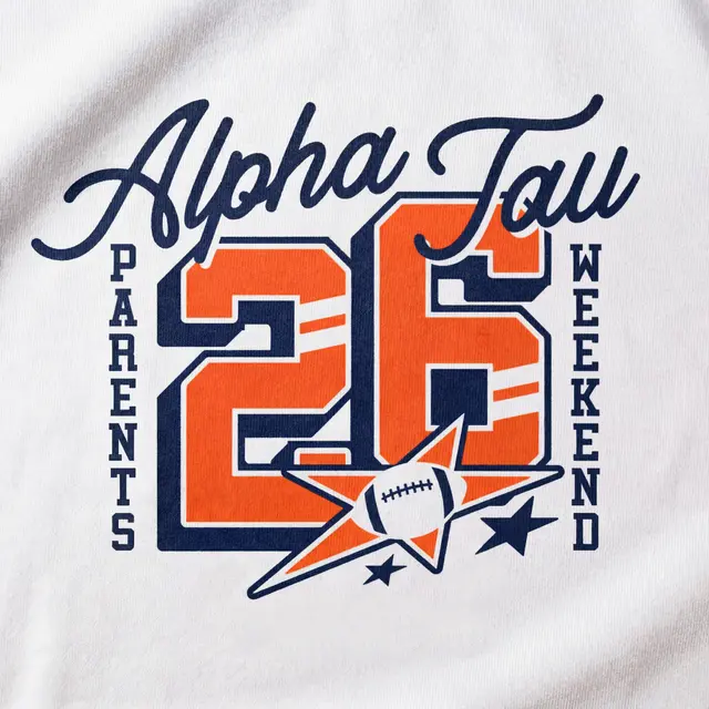 Alpha Sigma Tau Hand Drawn Lettering Parent's Weekend Crewneck