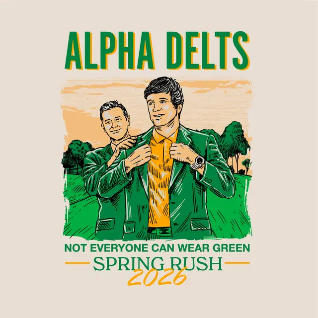 Alpha Delta Phi Green Jacket Illustration Rush Shirt