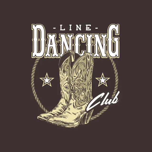 Line Dancing Club Cowboy Boots and Stars PR Crewneck