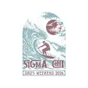 Sigma Chi Surfer Wave Design Dad's Weekend Shirt