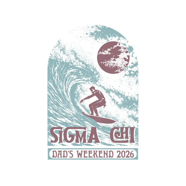 Sigma Chi Surfer Wave Design Dad's Weekend Shirt