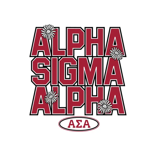 Alpha Sigma Alpha Bold Lettering with Daisies PR Hoodie