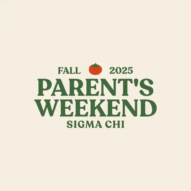Sigma Chi Tomato Accent Green Text Parent's Weekend Hoodie