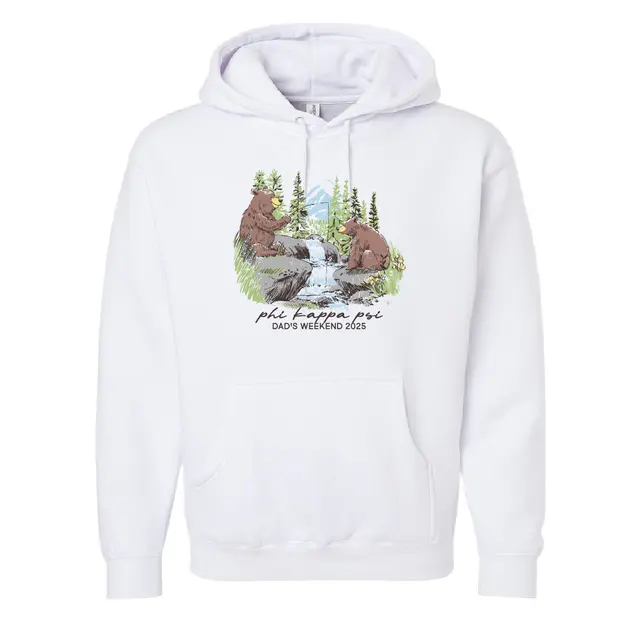 Phi Kappa Psi Fishing Bears Illustration Dad's Weekend Hoodie 2