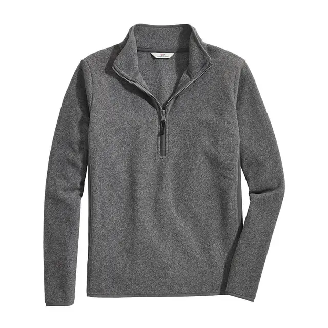 Vineyard Vines Women's Harbor Fleece 1/4 Zip 2o001168 Charcoal Front