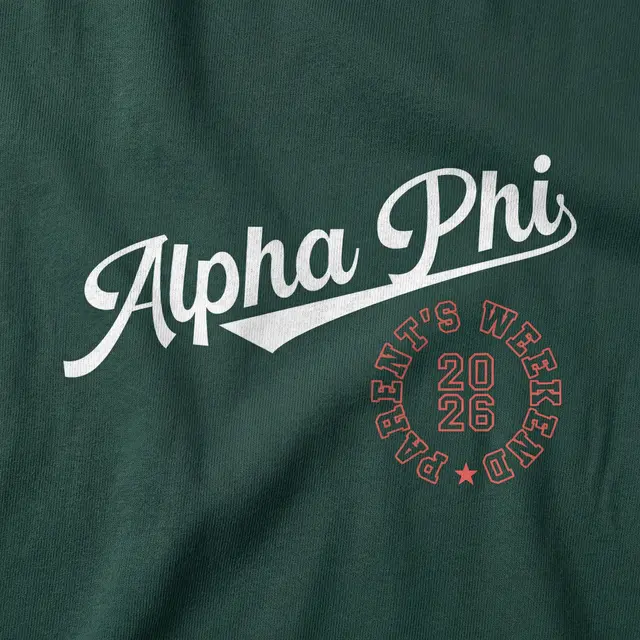 Alpha Phi Flowing Script Parents Weekend Sweater