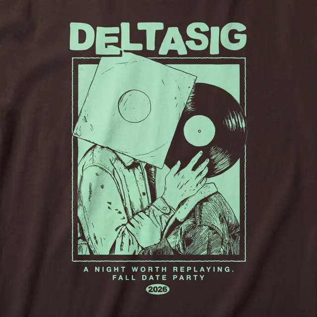 Delta Sigma Phi Retro Vinyl Lovers Date Party Shirt