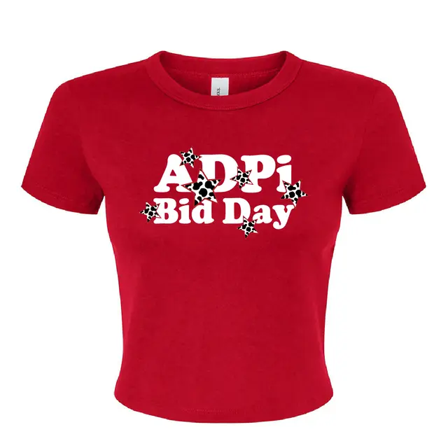 Alpha Delta Pi Cow Print Stars Rush & Bid Shirt 2