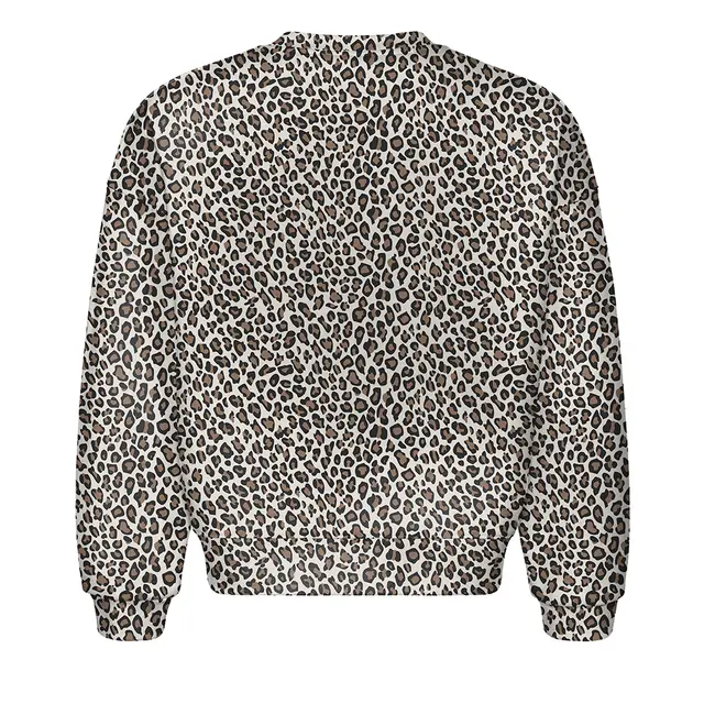 Fresh Prints FP108 Leopard Print Crewneck Mocha Back