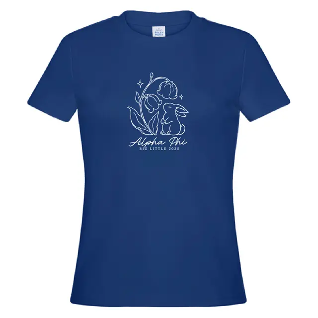 Alpha Phi Whimsical Bunny and Bloom Big Little Shirt 2