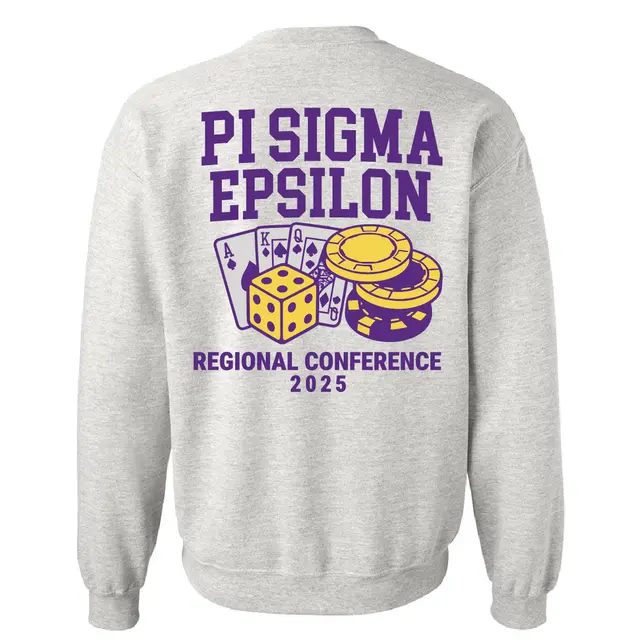 Dice and Poker Chips Regional Conference Crewneck for Pi Sigma Epsilon