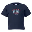 Pi Beta Phi Bold Text with Red Stars Big Little Reveal Shirt 2