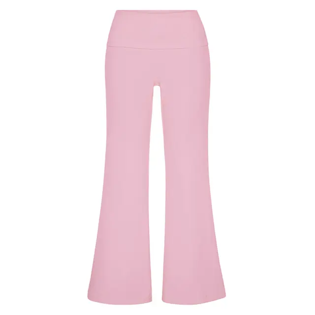 FP101 Katie Fold-over Flared Pants Baby Pink Front