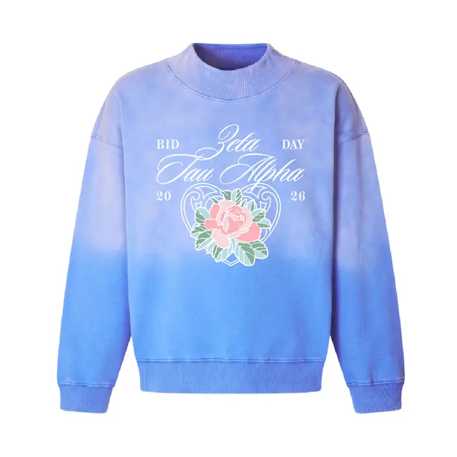 Zeta Tau Alpha Floral Heart Bid Sweater 2