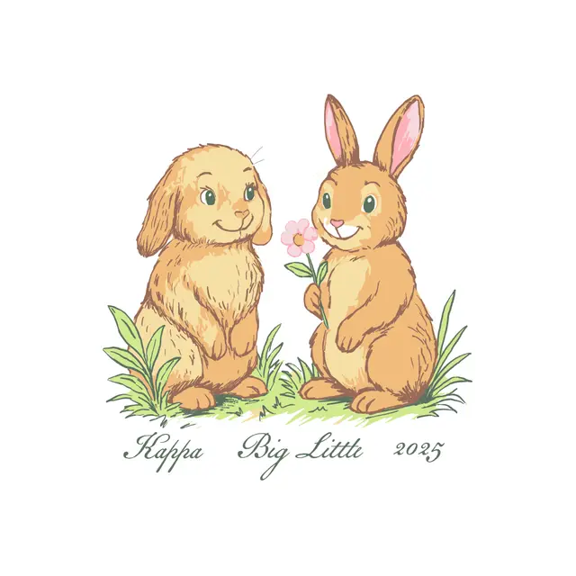 Kappa Kappa Gamma Cute Bunny Illustration Big Little Tank