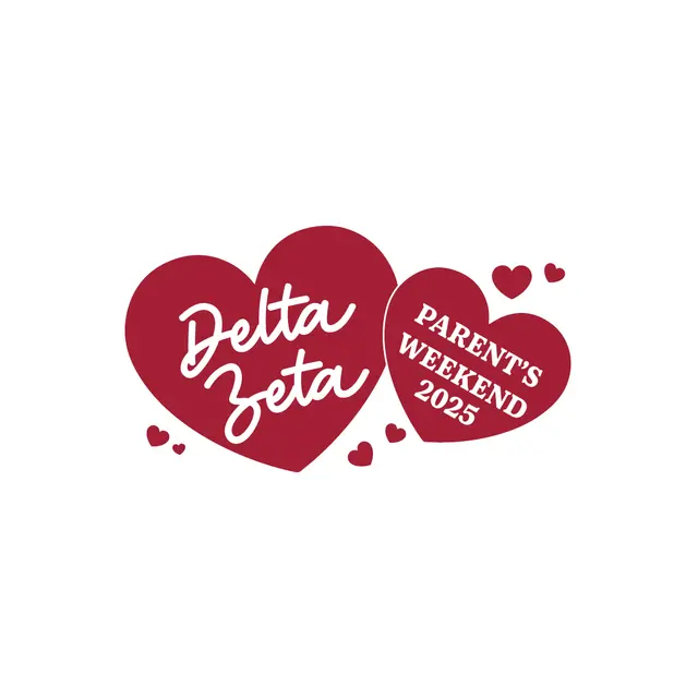 Delta Zeta Heart Design Parent's Weekend Hoodie