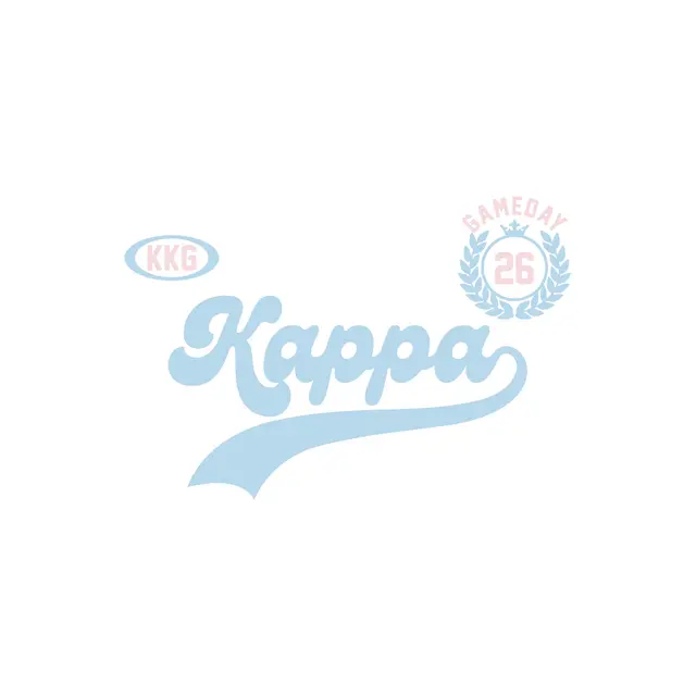 Kappa Kappa Gamma Bubbly Script with Wreath Crest Game Day Shirt