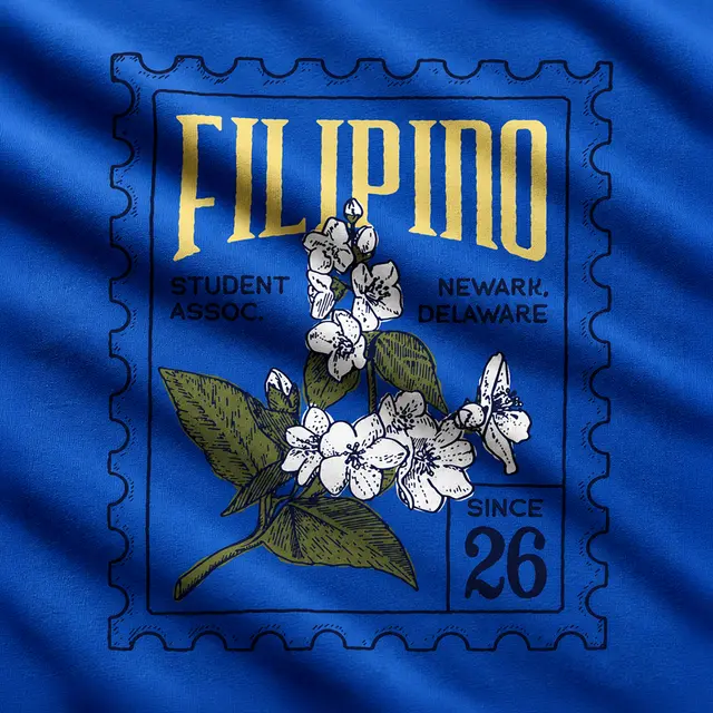 Filipino Student Association Floral Stamp Graphic PR Shirt