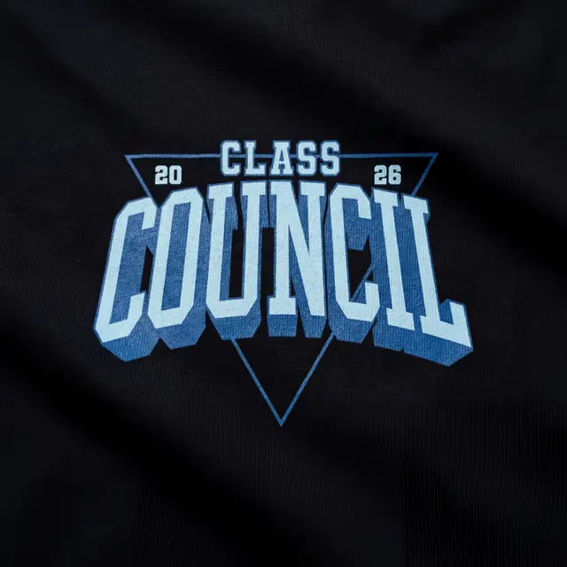 Class Council Triangular Outline Text PR Crewneck