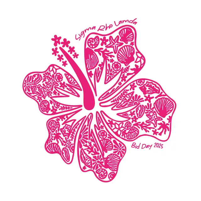 Sigma Rho Lambda Hibiscus and Seashells Rush Shirt