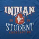 Indian Student Association Distressed Lettering Graphic Crewneck