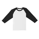 Los Angeles Apparel Youth 3/4 Slv Ply Ctn Raglan ff2053 White and Black Front