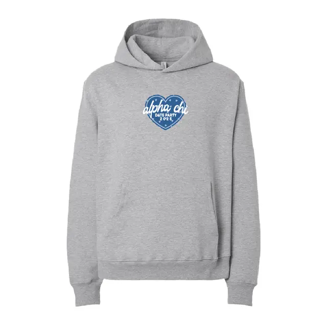 Alpha Chi Omega Heart and Script Date Party Hoodie 2