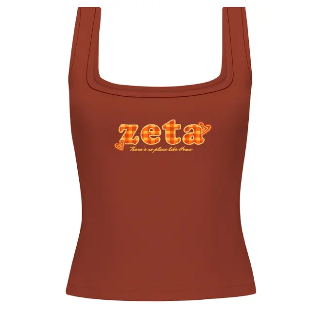 Zeta Tau Alpha Plaid Texts PR Tank 2