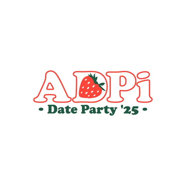 Alpha Delta Pi Strawberry Graphic Date Party Tank