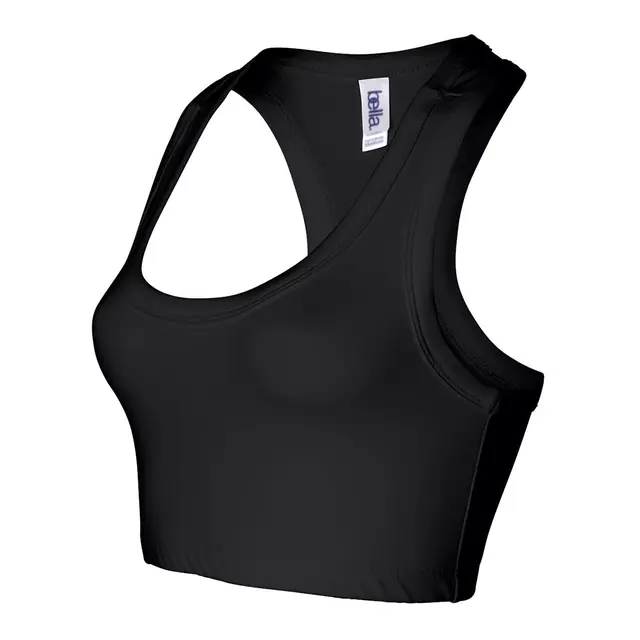 Customizable Bella + Canvas Ladies' Nylon Spandex Sports Bra 970 Black Left