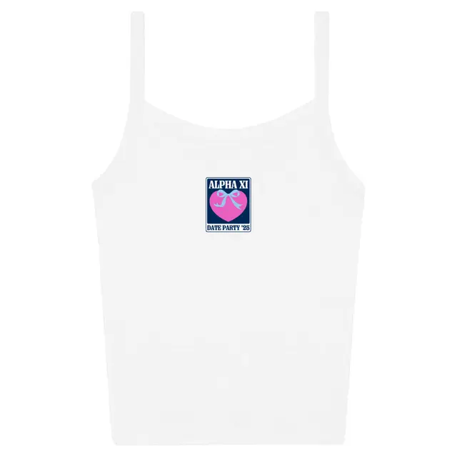 Alpha Xi Delta Pink Heart Bow Date Party Tank 2