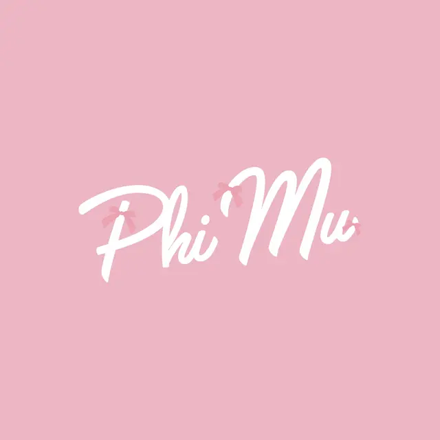 Phi Mu Script with Bow Detail PR Crewneck
