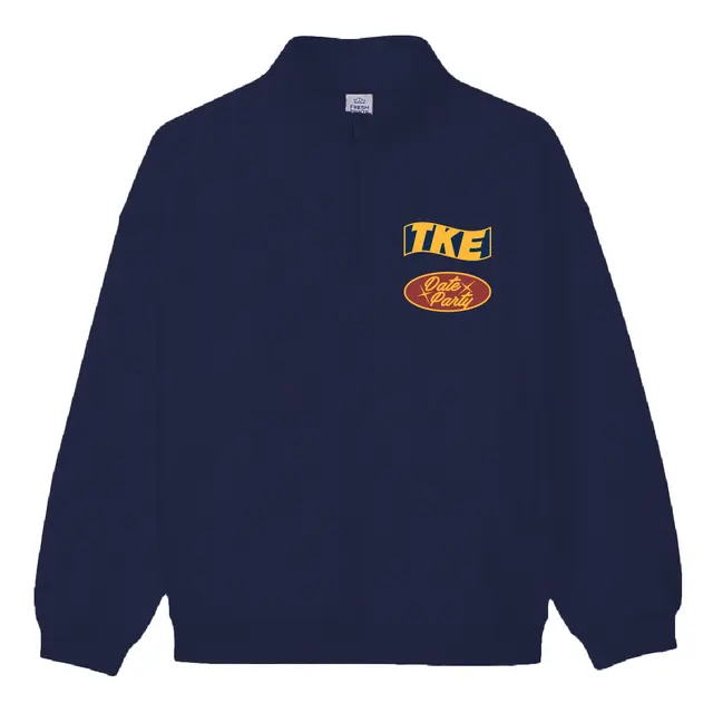 Tau Kappa Epsilon Bold Text and Oval Date Party Sweater 2