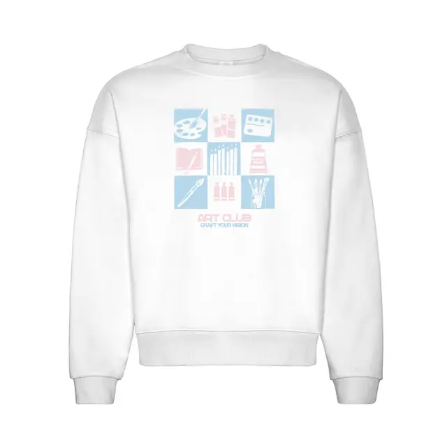 Art Club Colorful Art Supplies Grid PR Crewneck 2