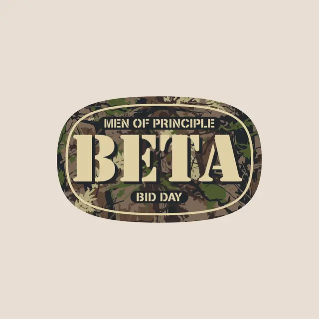 Beta Theta Pi Camo Text Bid Day Shirt
