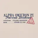 Alpha Omicron Pi Stacked Serif Text Parents Weekend Sweater