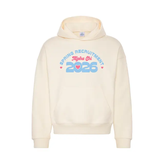 Alpha Chi Omega Curved Text Spring Recruitment Hoodie 2