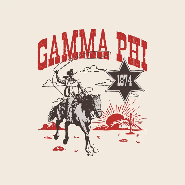 Gamma Phi Beta Cowboy Graphic PR Crewneck