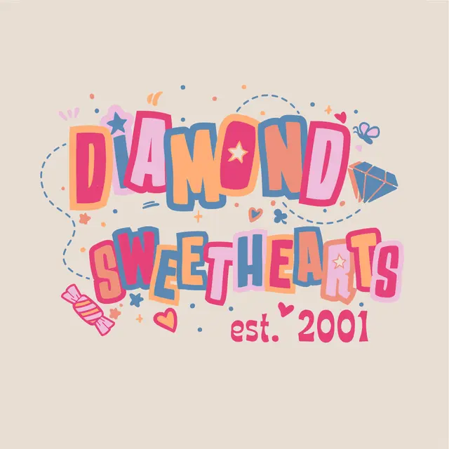 Diamond Sweethearts Colorful Text PR Shirt