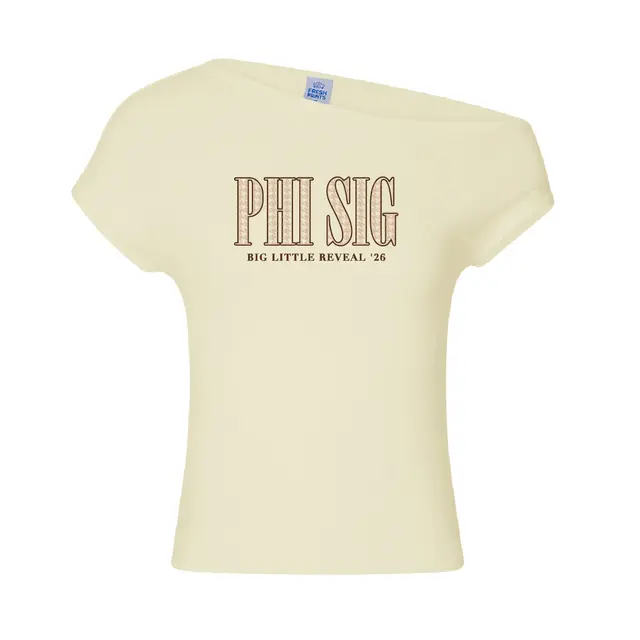 Phi Sigma Sigma Houndstooth Text Big Little Reveal Shirt 2