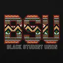 Black Student Union Geometric Pattern Block Lettering PR Hoodie