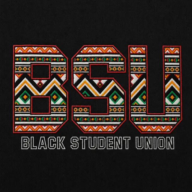 Black Student Union Geometric Pattern Block Lettering PR Hoodie