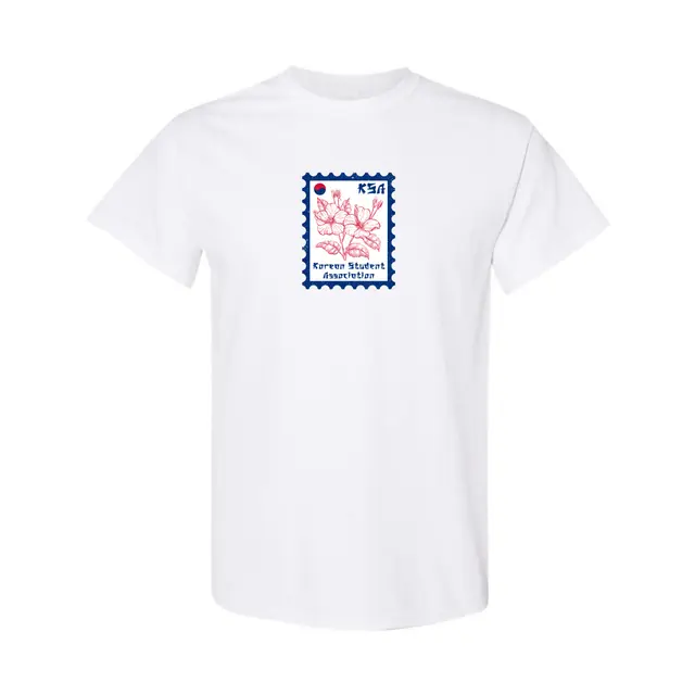 Korean Student Association Floral Stamp Graphic PR Shirt 2