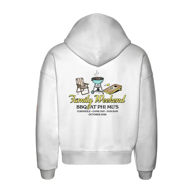 Phi Mu BBQ Illustration Parents Weekend Hoodie 2