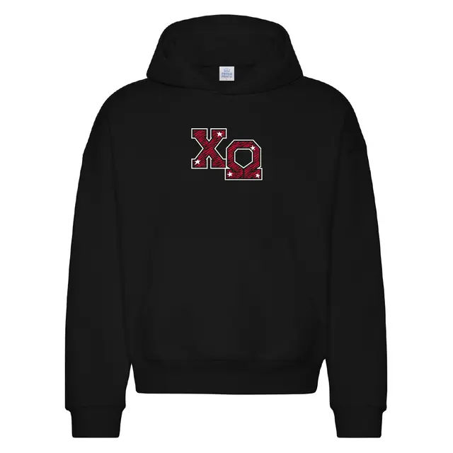 Chi Omega Red Zebra Print and Stars PR Hoodie 2