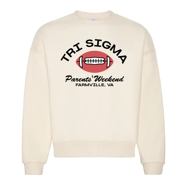 Sigma Sigma Sigma Block Lettering Football Parents Weekend Crewneck 2
