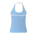 Fresh Prints Shelby Backless Halter Top Light Blue White mto Back