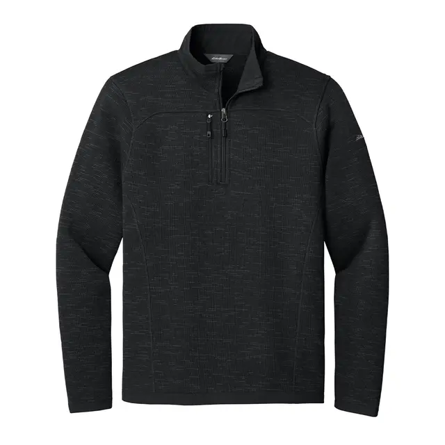 Eddie Bauer weater Fleece 1/4-Zip Black Front